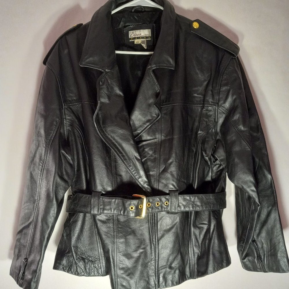 DIANE MARCO 100% Genuine Leather Motorcycle Jacket Size 2X